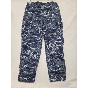 Mens Military Blue Camo Cargo Pants Medium Short Waist 31-35